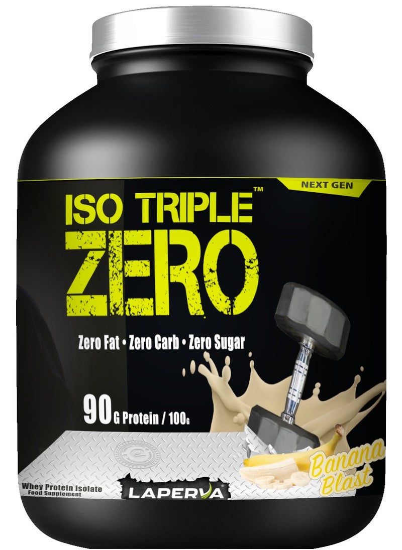 Laperva Laperva Iso Triple Zero Next Generation Banana 4 lb - Low-Carb Gluten-Free Whey Protein Powder for Muscle Growth and Recovery 