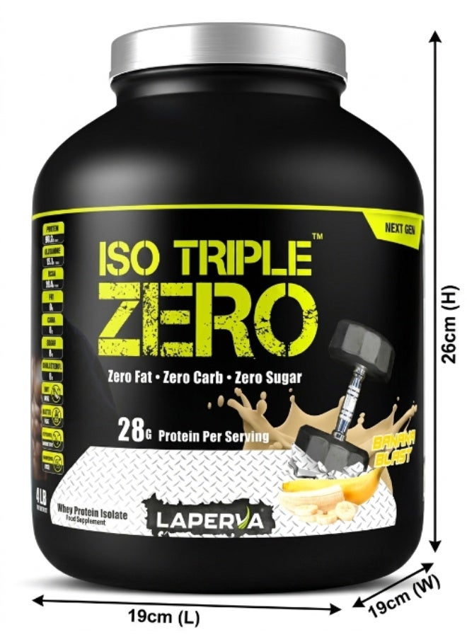 Laperva Iso Triple Zero Next Generation Banana 4 LB, Low-Carb Gluten-Free Whey Protein Powder for Muscle Growth and Recovery - Image 2