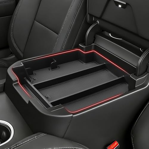 Autorder Center Console Organizer for 20212026 Chevy Chevrolet TahoeSuburbanGMC Yukon Accessories Armrest Storage Box Secondary Insert Tray with AntiSlip MatOnly for PowerSliding Console - Image 1