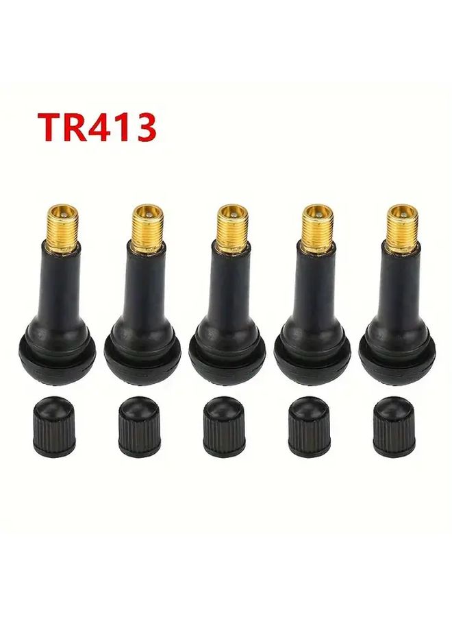 10Pcs TR413 Snap In Rubber Valve Stems For Tubeless Tyres Universal Vacuum Repair Tool - Image 1