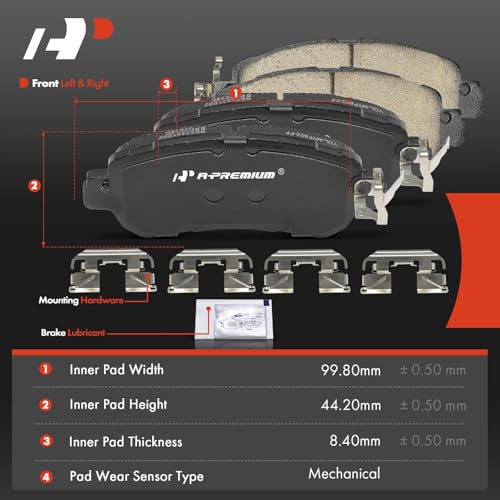 A-Premium Front and Rear Ceramic Disc Brake Pads Set Compatible with Select Nissan Models - Kicks 2018-2021, Versa 2020-2021, 8 Pcs - Image 2