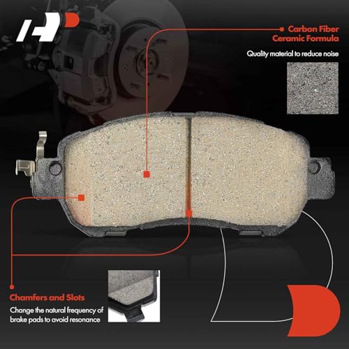 A-Premium Front and Rear Ceramic Disc Brake Pads Set Compatible with Select Nissan Models - Kicks 2018-2021, Versa 2020-2021, 8 Pcs - Image 4