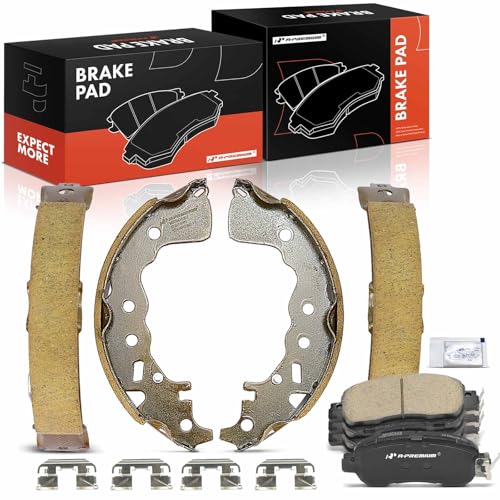 A-Premium Front and Rear Ceramic Disc Brake Pads Set Compatible with Select Nissan Models - Kicks 2018-2021, Versa 2020-2021, 8 Pcs - Image 1