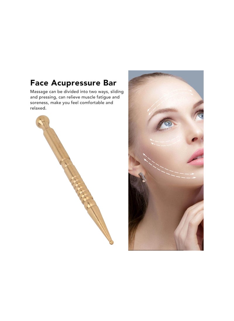 Generic 1pcs Face Eye Acupressure Bar Men Women Brass Body Relaxing Manual Acupuncture Pen Deep Tissue Massage Tool  - Image 1