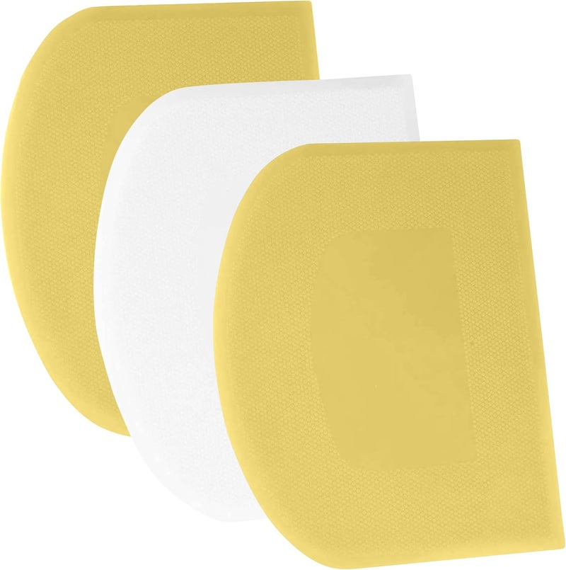 SURDOCA Dough Scraper Bench Scraper - 3P 13x7.9" Plastic Flexible Bowl Scraper, Sharp Edge & Angles Cake Scraper. Non-Slip Bakeware Decorating Tools Sculpting & Modeling Tools - Yellow+White+Yellow - Image 1