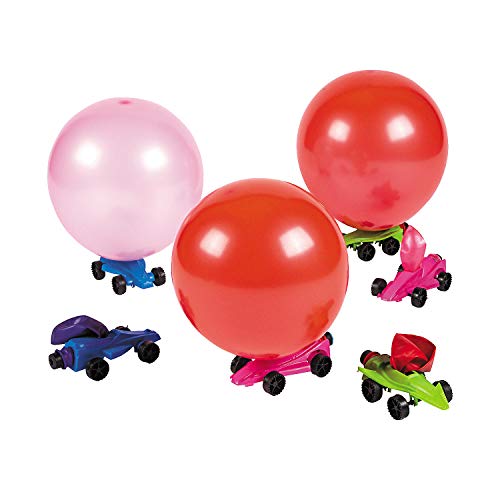 Fun Express Car Balloon Powered Racers set of 12 balloon launcher toys Fun Party Toys and Gifts for Kids - Image 1