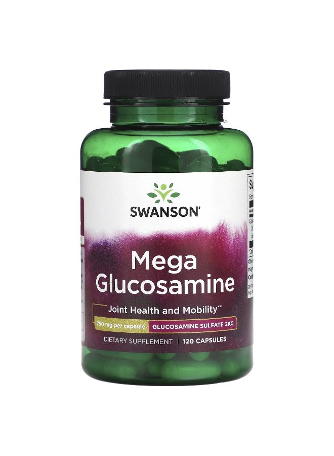 Swanson, Mega Glucosamine, 750 mg, 120 Capsules - Image 1