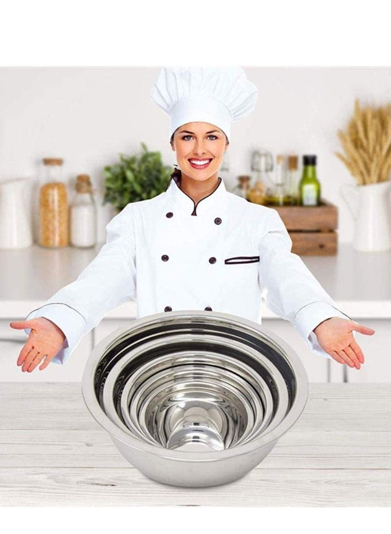 Y&D 100% Stainless Steel Mixing bowl set of 6 Piece, Solid and Durable, Mirror Finish, Flat Bottom - Image 2
