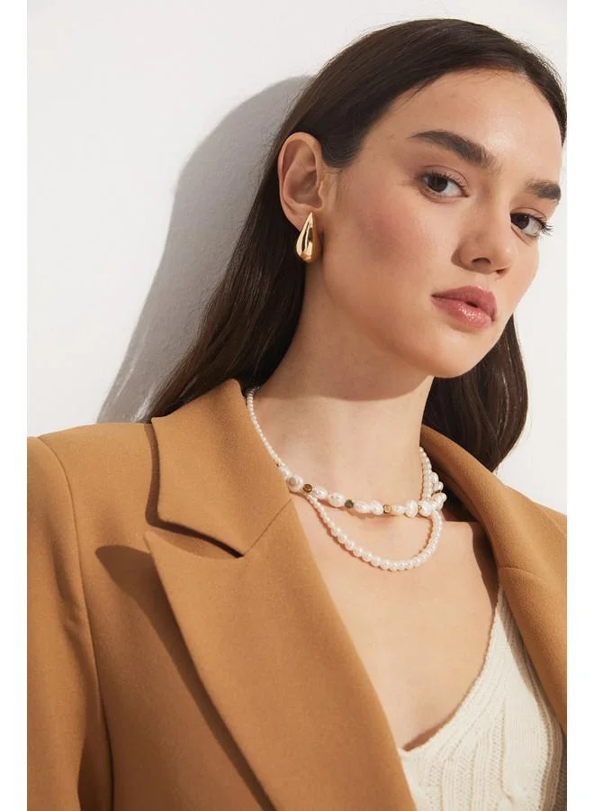 JUNE June Straight Cut Blazer Jacket Tan