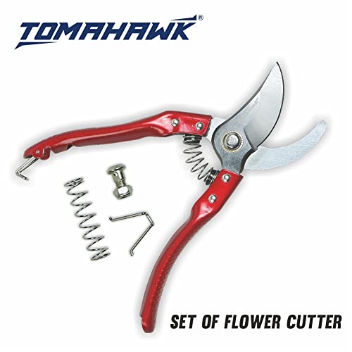 TOMAHAWK® Heavy Duty Premium Stainless Steel Sharp Flower Cutter Plant Cutter Blade Gardening Jaw & Spring Scissors Tool with Smart Lock Ideal for Home Cutting Plants, Branches and Leaf - Image 4