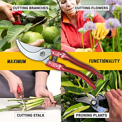 TOMAHAWK® Heavy Duty Premium Stainless Steel Sharp Flower Cutter Plant Cutter Blade Gardening Jaw & Spring Scissors Tool with Smart Lock Ideal for Home Cutting Plants, Branches and Leaf - Image 3