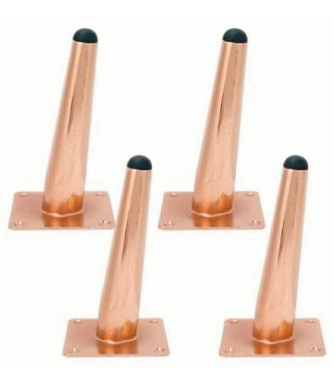 Generic Aakash Dcor 4 Inch Rose Gold Metal Sofa LegsSet of 4 Durable Replacement Sofa Paya Modern Rustproof Sturdy Furniture Legs for Home Office Cone Shape Sofa Leg  - Image 2