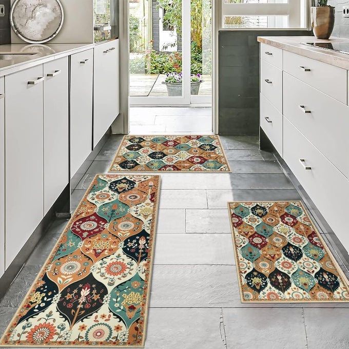 3 PCS KITCHEN MAT ANTISLIP WATERPROOF SOFT DIATOMITE MAT KITCHEN FLOOR MAT OILPROOF LONG KITCHEN CARPET BATHROOM MAT FLOOR MAT LONG CARPET KITCHEN RUG3 PSC
