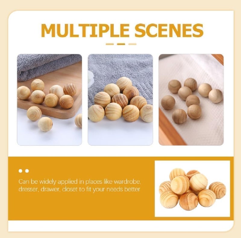 24Piece Wooden Scented Moth Balls Natural Cedarwood Repellent for Clothes Protection EcoFriendly LongLasting Aroma - Image 4