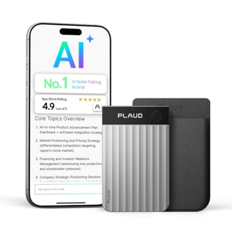 Note Pro Ai Silver AI Note Taker for Professionals and Teams, Productivity, 112 Languages, Ultra-Slim, InstantView Display, Case Included, Silver - Image 1