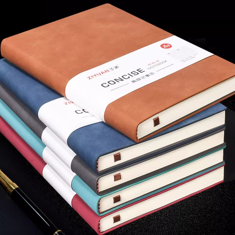 Sheep Leather Notebook A5 Notebook Can Be Thickened Notepad Business Black Leather Workbook Office Simple Day - Image 2