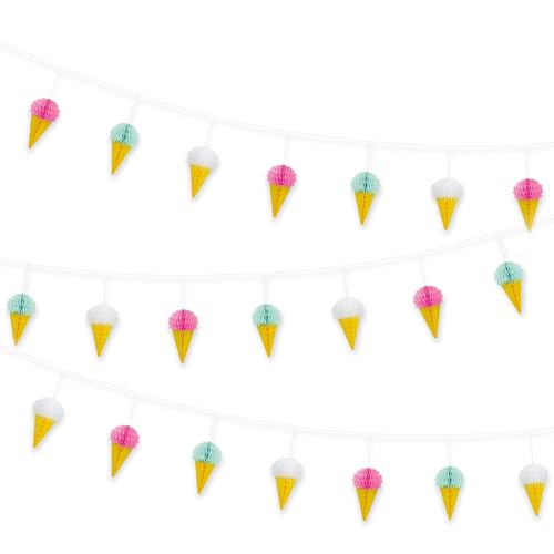 Amscan Multicolor Honeycomb Ice Cream Garland 213cm 1 Piece  Party Decoration with Premium Design Perfect for Celebrations  Home Decor