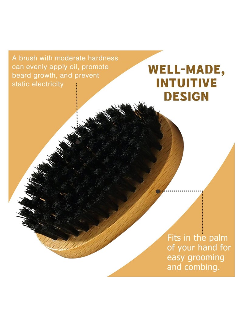 Generic Beard Comb and Brush Set: Bristle Brush, Wood Combs, Grooming, Mustache Brush, Velvet Travel Pouch  - Image 4