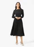 ELLA Belted Pleat Detail Dress
