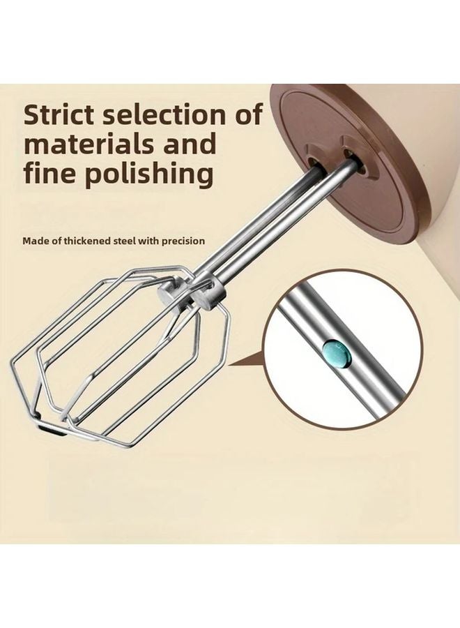 خفاقة البيض الكهربائية اللاسلكية بلون الكاكي 5 سرعات مضرب من الفولاذ المقاوم للصدأ للمخبوزات - Image 5