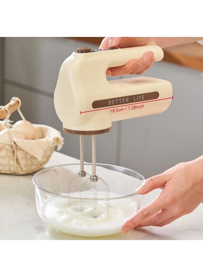 خفاقة البيض الكهربائية اللاسلكية بلون الكاكي 5 سرعات مضرب من الفولاذ المقاوم للصدأ للمخبوزات - Image 4