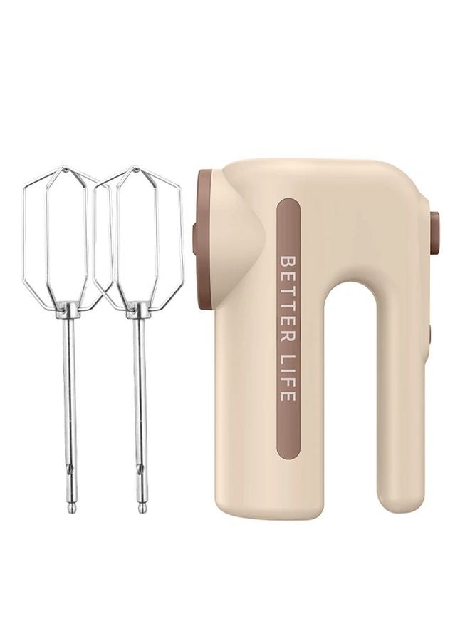 خفاقة البيض الكهربائية اللاسلكية بلون الكاكي 5 سرعات مضرب من الفولاذ المقاوم للصدأ للمخبوزات - Image 1