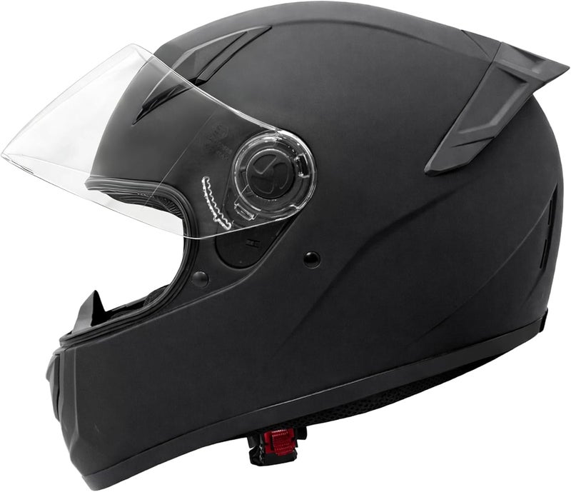 Zorax خوذة دراجة نارية كاملة الوجه ZORAX ZOR-817 باللون الأسود غير اللامع ECE 2206 - Image 5