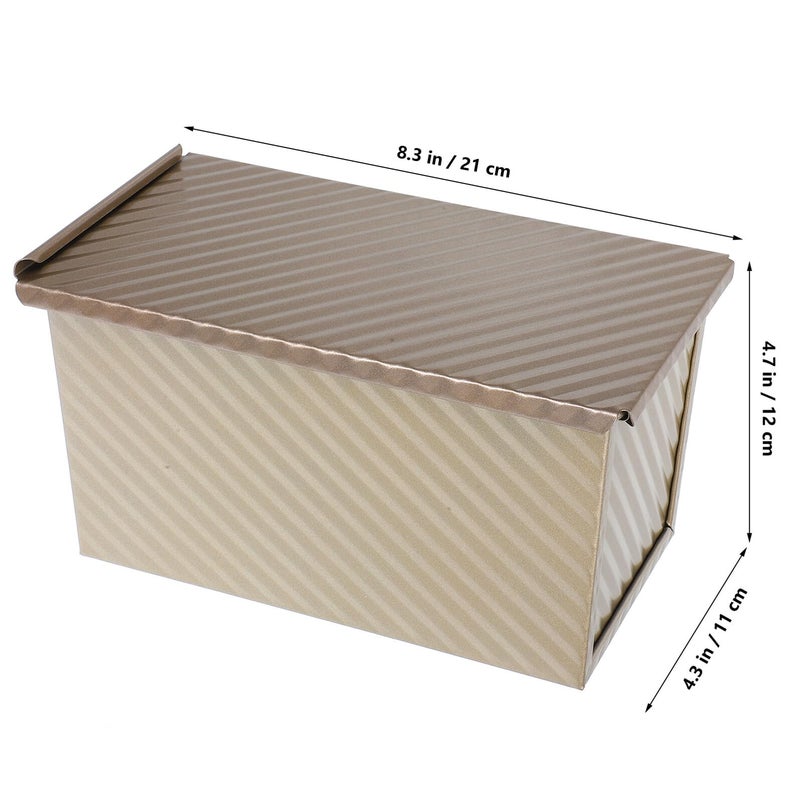 9x5 Inch Nonstick Metal Loaf Pan With Lid Corrugated Bread Baking Pan For Oven - Image 3
