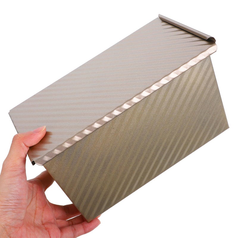9x5 Inch Nonstick Metal Loaf Pan With Lid Corrugated Bread Baking Pan For Oven - Image 5