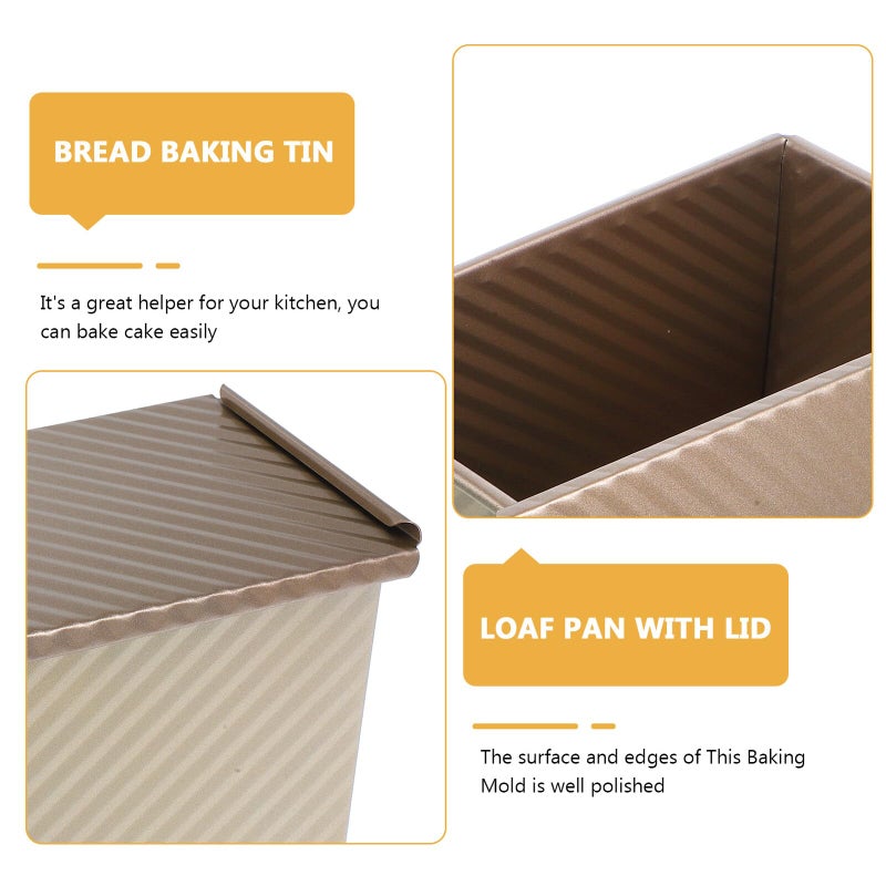 9x5 Inch Nonstick Metal Loaf Pan With Lid Corrugated Bread Baking Pan For Oven - Image 4