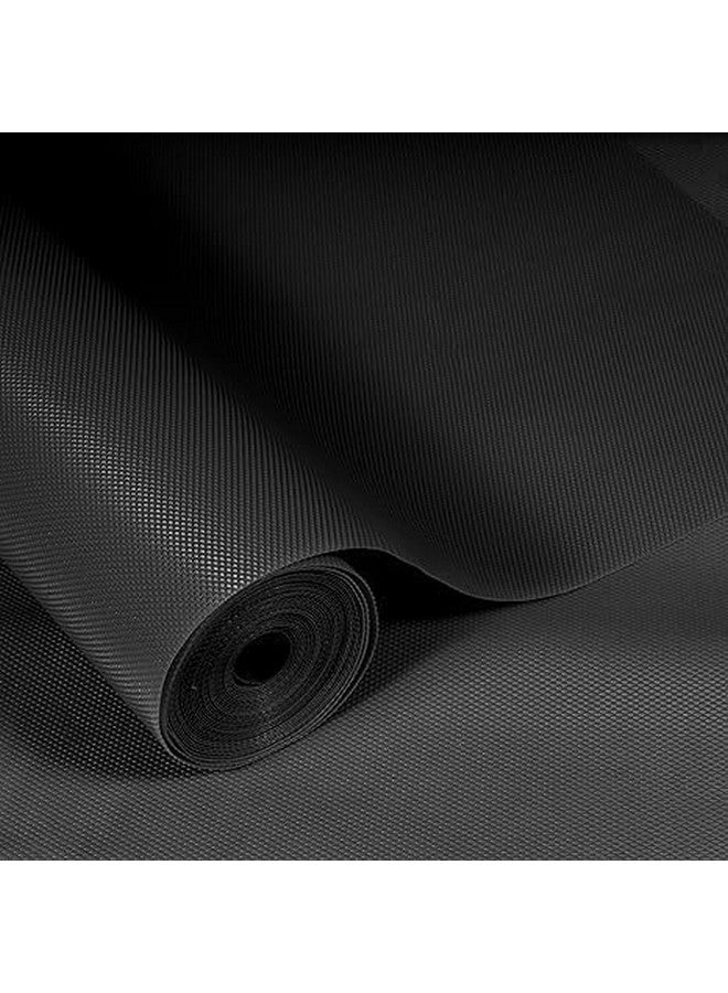 ElastPro حصيرة / ورقة مضادة للانزلاق من الإيثيلين فينيل أسيتات (50 سم × 10 م) سوداء من إيڤا، قابلة للغسل، مناسبة للطعام، للاستخدام في الثلاجة، بطانة الرفوف، الطاولة، درج المطبخ (نقشة الماس، سوداء) - Image 1