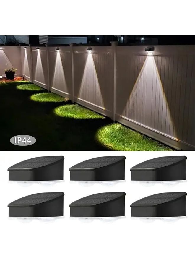 4 قطع أضواء السياج الشمسية، ضوء دافئ، أضواء خطوة خارجية للمناظر الطبيعية للحديقة - Image 3