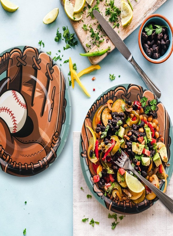 Pandecor 40 Pieces Baseball Plates Party Supplies,7 inches Sports Themed Birthday Party Disposable Baseball Cake Dessert Paper Plates for Baseball Birthday Gamed Day Decorations - Image 5