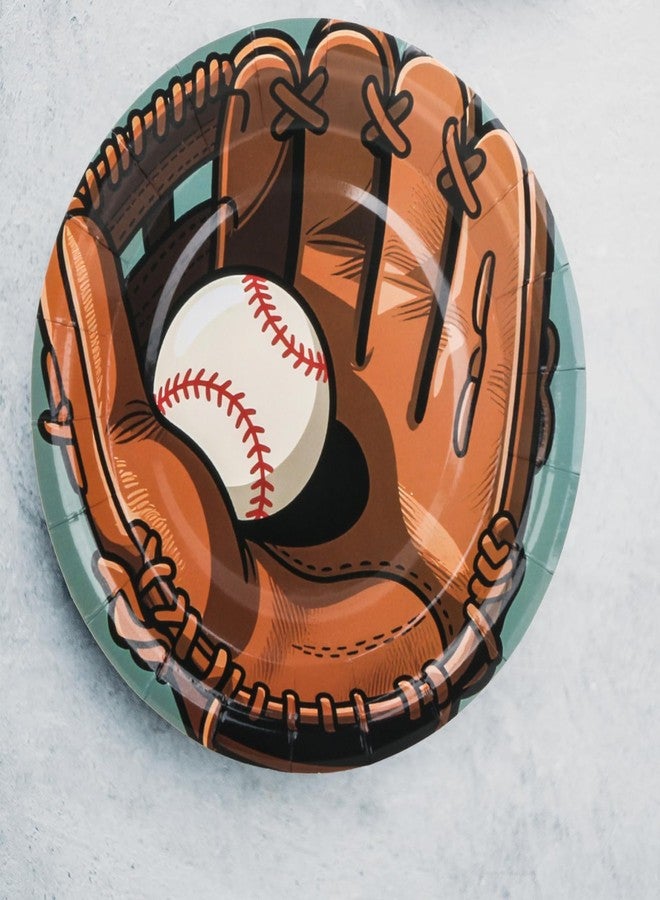 Pandecor 40 Pieces Baseball Plates Party Supplies,7 inches Sports Themed Birthday Party Disposable Baseball Cake Dessert Paper Plates for Baseball Birthday Gamed Day Decorations - Image 4