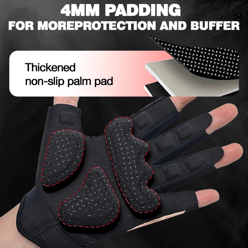 Seektop Breathable Workout Gloves for Women & Men, Thick Padded Weight Lifting Gloves, Full Palm Protection, Excellent Grip for Gym Fitness and Training, Exercise, Cycling - Image 2