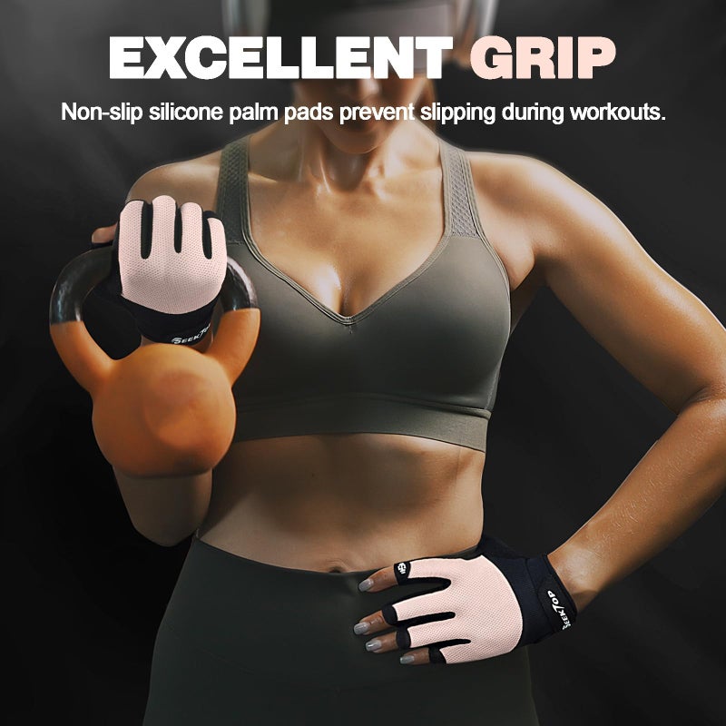 Seektop Breathable Workout Gloves for Women & Men, Thick Padded Weight Lifting Gloves, Full Palm Protection, Excellent Grip for Gym Fitness and Training, Exercise, Cycling - Image 5