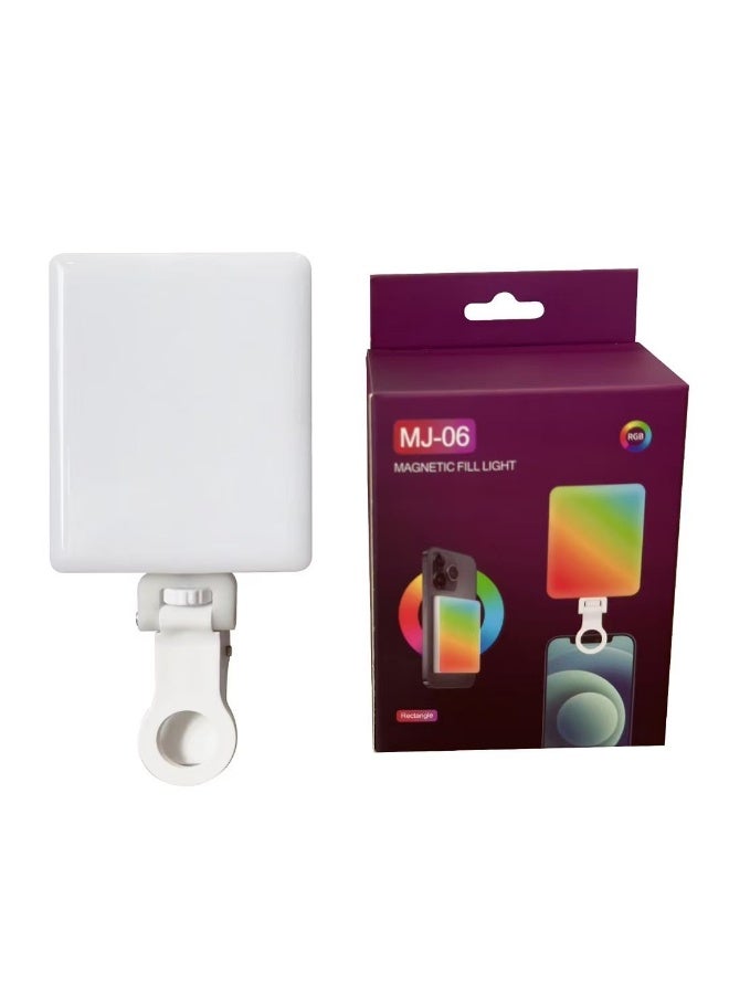 MJ-06 Magnetic RGB LED Fill Light - Portable Rechargeable Photography Video Light for Smartphones - Rectangle - Image 1