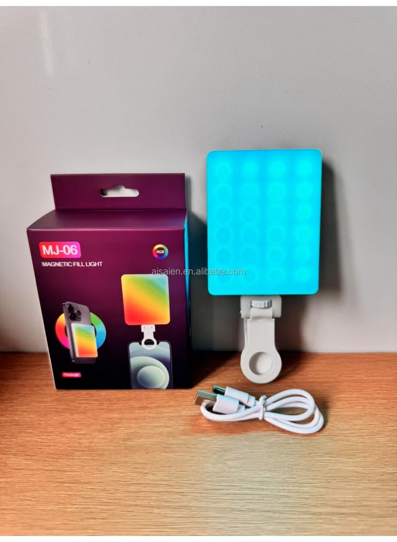 MJ-06 Magnetic RGB LED Fill Light - Portable Rechargeable Photography Video Light for Smartphones - Rectangle - Image 2