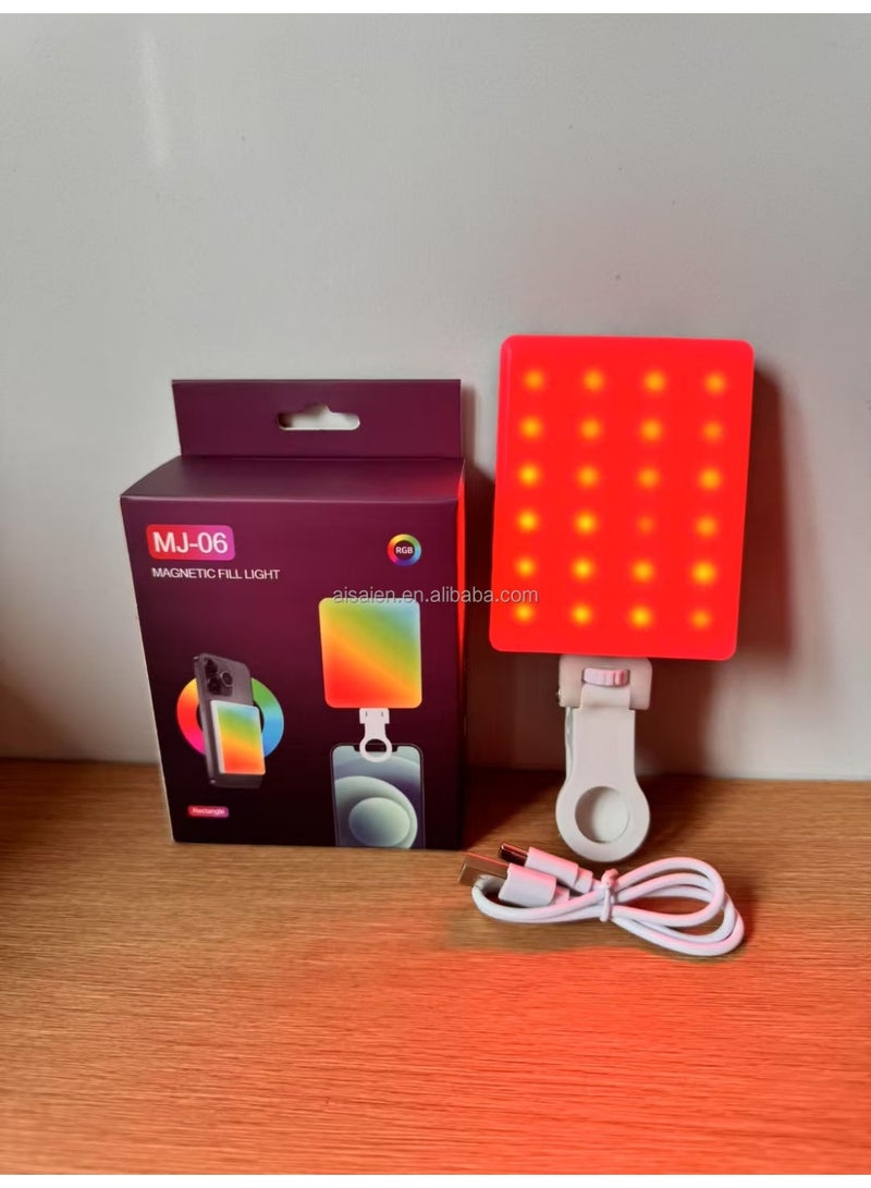 MJ-06 Magnetic RGB LED Fill Light - Portable Rechargeable Photography Video Light for Smartphones - Rectangle - Image 4