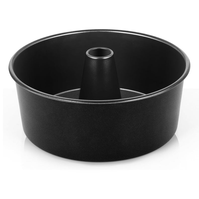 HaWare Ring Cake Tin 10inch Large NonStick Stainless Steel Round Tube Cake Pan for Baking Birthday Fluted Ring Cake Mould Hollow Design Healthy  NonToxic Release Clean Easily 26cm Black
