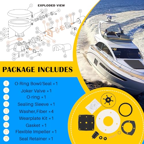 Camoo Replace for Jabsco 370400000 Marine Toilet Service Kit Fit for Jabsco 37010 Series - Image 3