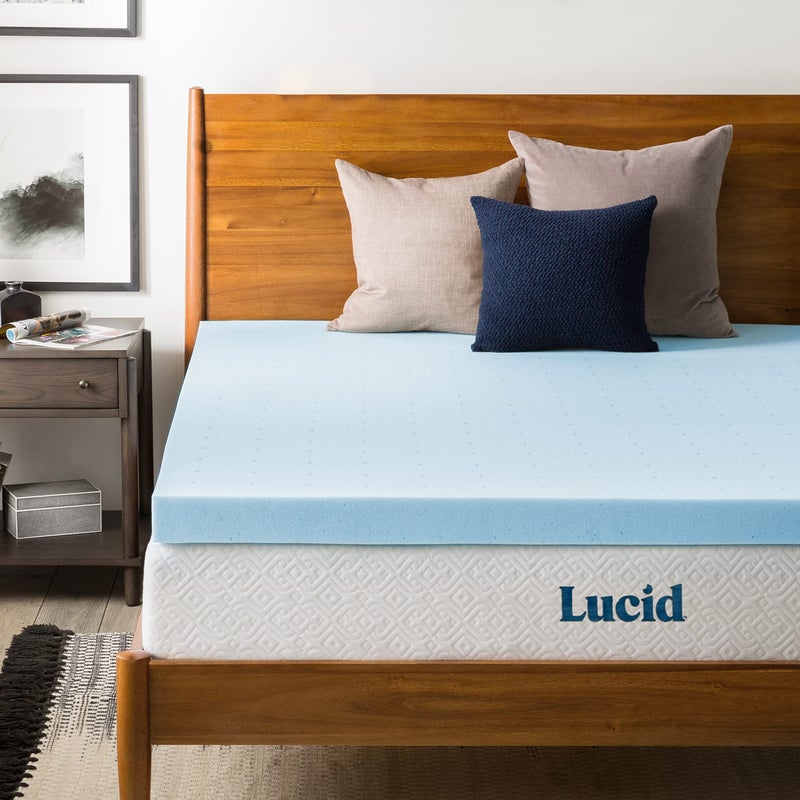 LUCID 3inch Ventilated Gel Memory Foam Mattress Topper Twin