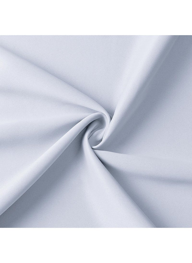 Bluejw 2-Piece Solid Color Blackout Outdoor Curtains White - Image 2