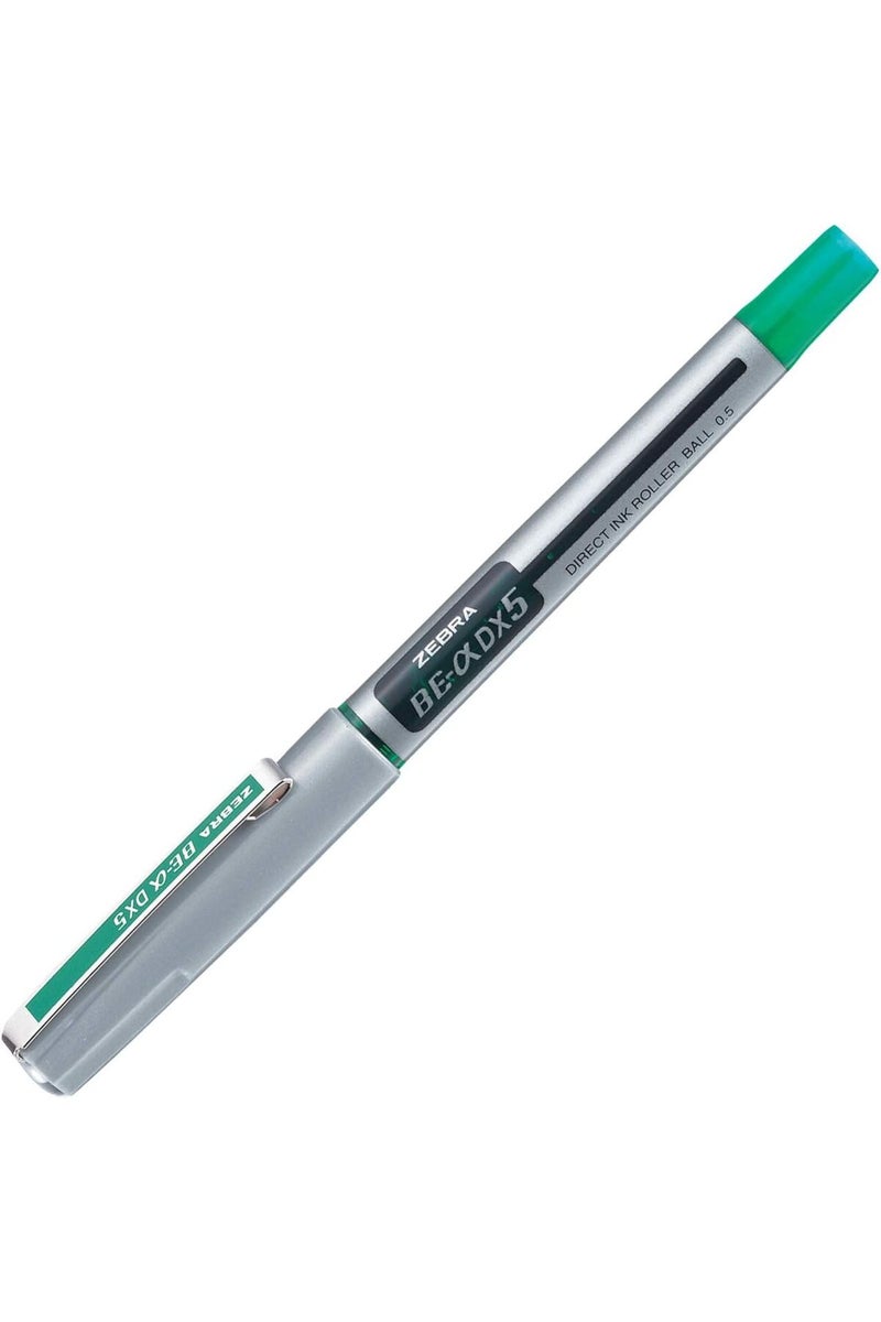 Zebra Pen Zebra Liquid Ink 0.5 mm Roller Ball Pen 05 pcs , Green ( BE-DX5) - Image 2