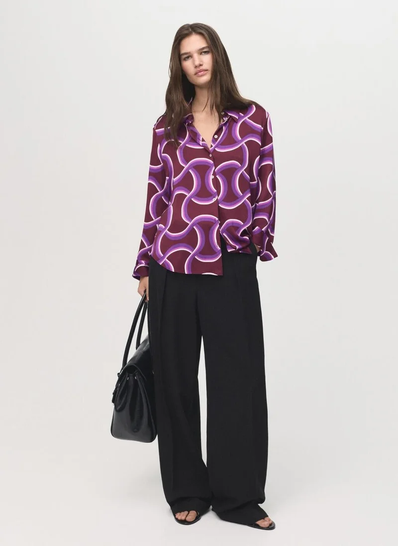MANGO Shirt with abstract print