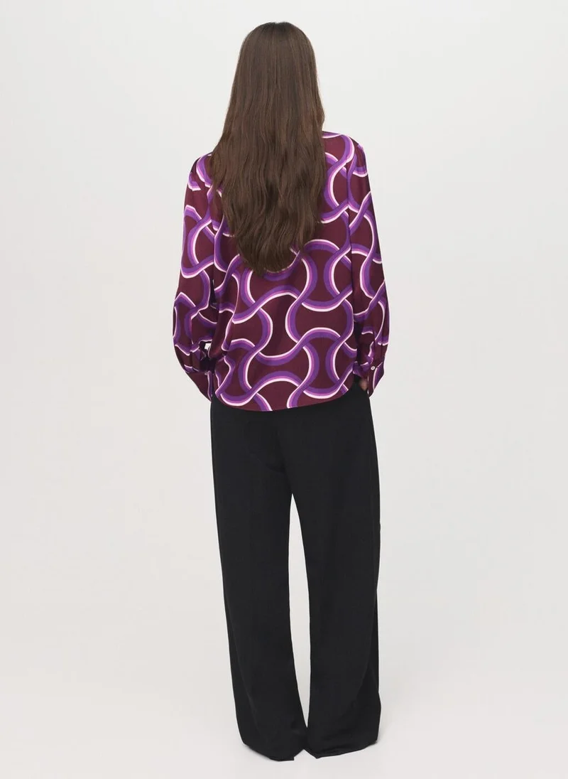 MANGO Shirt with abstract print