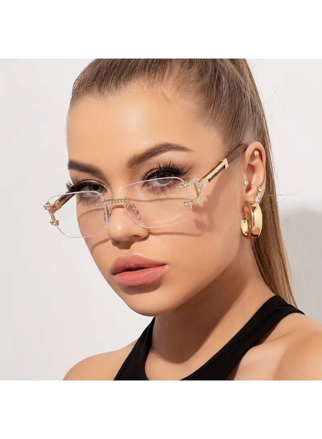 Elanova Frameless blue light blocking glasses suitable for men and women for reading, protecting against UV rays, preventing eye strain, and for computer, TV, and gaming use - Image 2