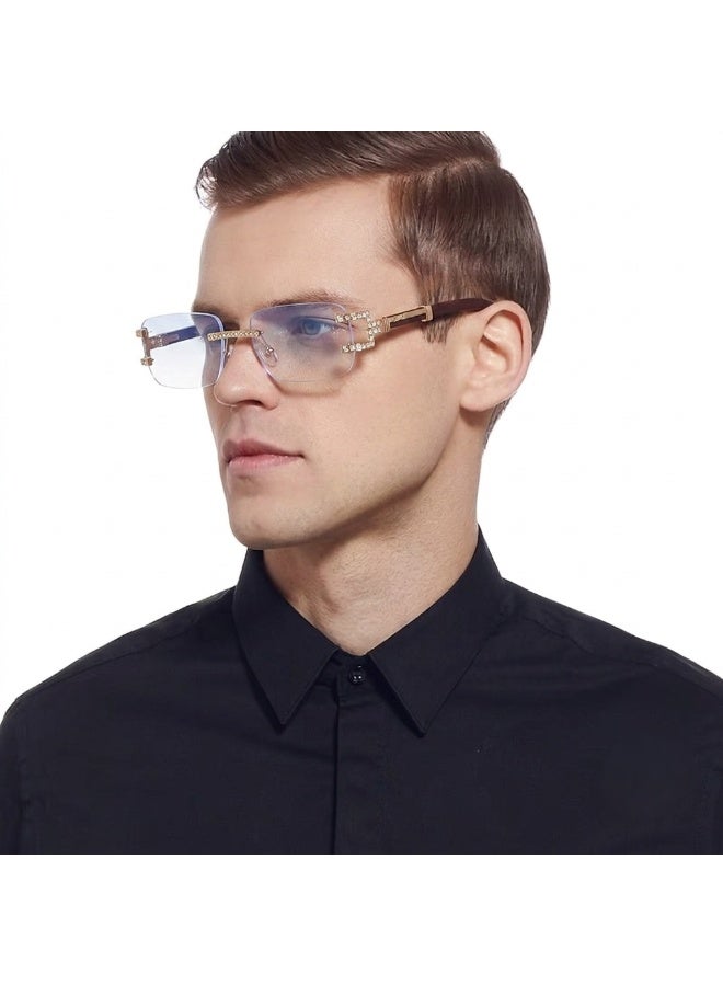 Elanova Frameless blue light blocking glasses suitable for men and women for reading, protecting against UV rays, preventing eye strain, and for computer, TV, and gaming use - Image 3