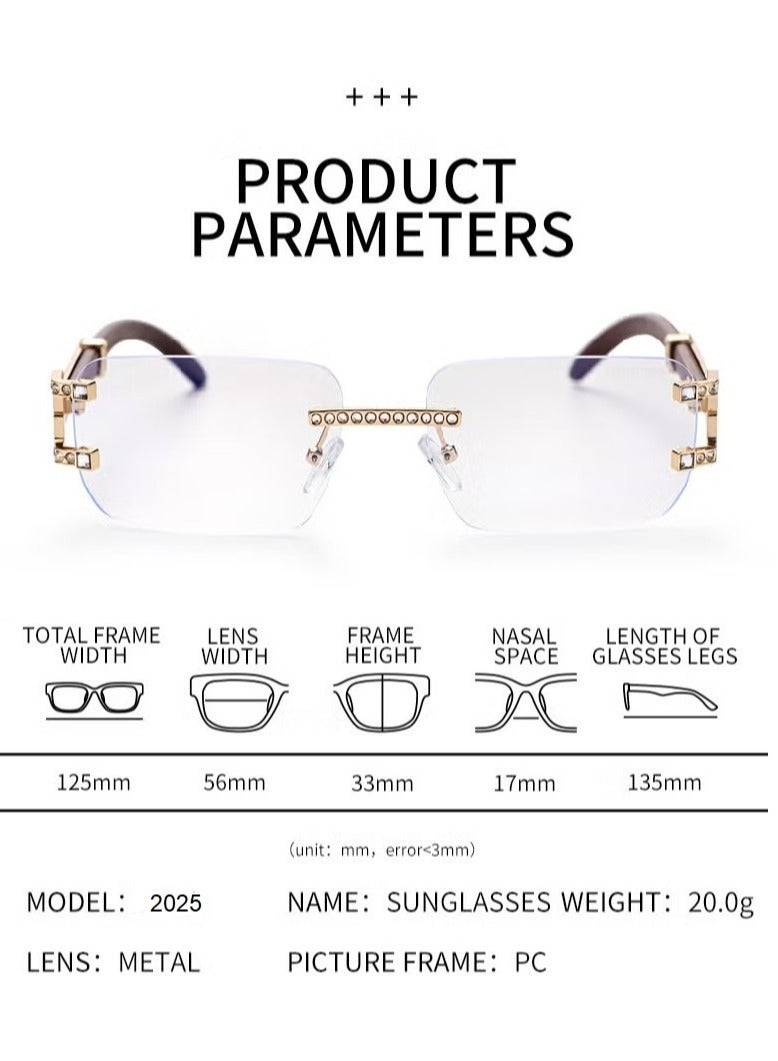 Elanova Frameless blue light blocking glasses suitable for men and women for reading, protecting against UV rays, preventing eye strain, and for computer, TV, and gaming use - Image 5