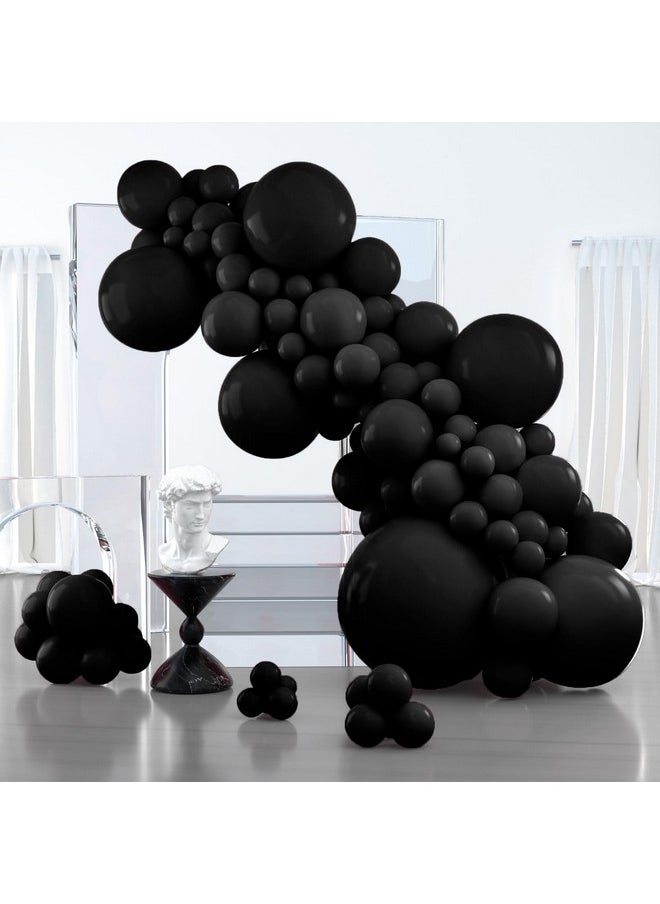 PartyWoo Black Balloons, 127 Pcs Matte Black Balloons Different Sizes Pack Of 36 Inch 18 Inch 12 Inch 10 Inch 5 Inch Black Balloons For Balloon Garland Or Balloon Arch As Party Decorations, Black-Y18  - Image 1